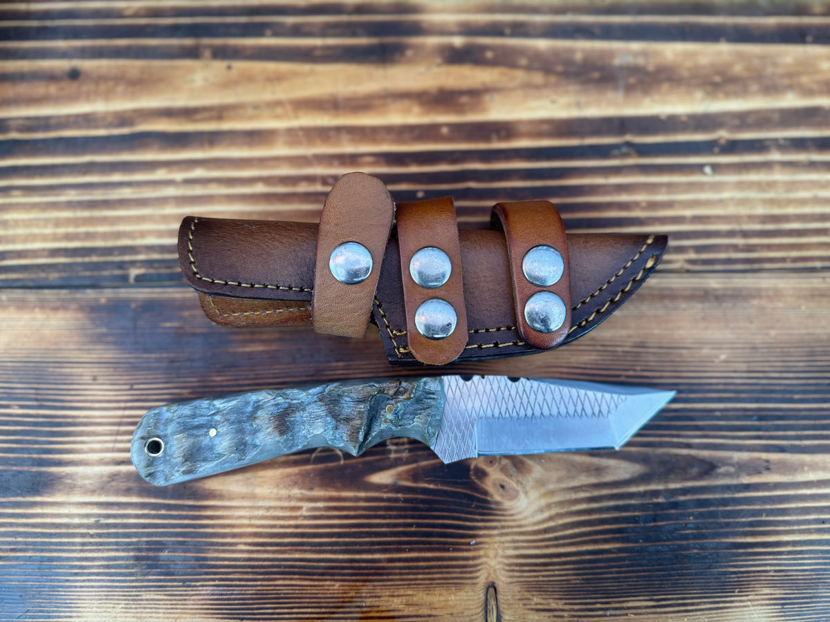 Tonto File Rasp Ram Horn Handle Knife