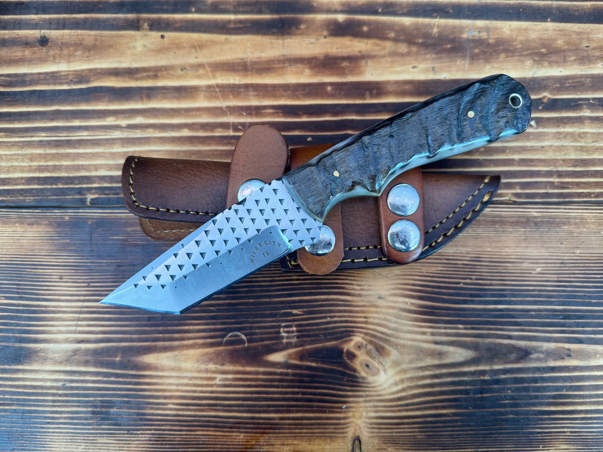 Tonto File Rasp Ram Horn Handle Knife