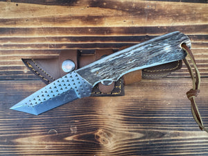 Tanto File Rasp Deer Stag Handle Knife
