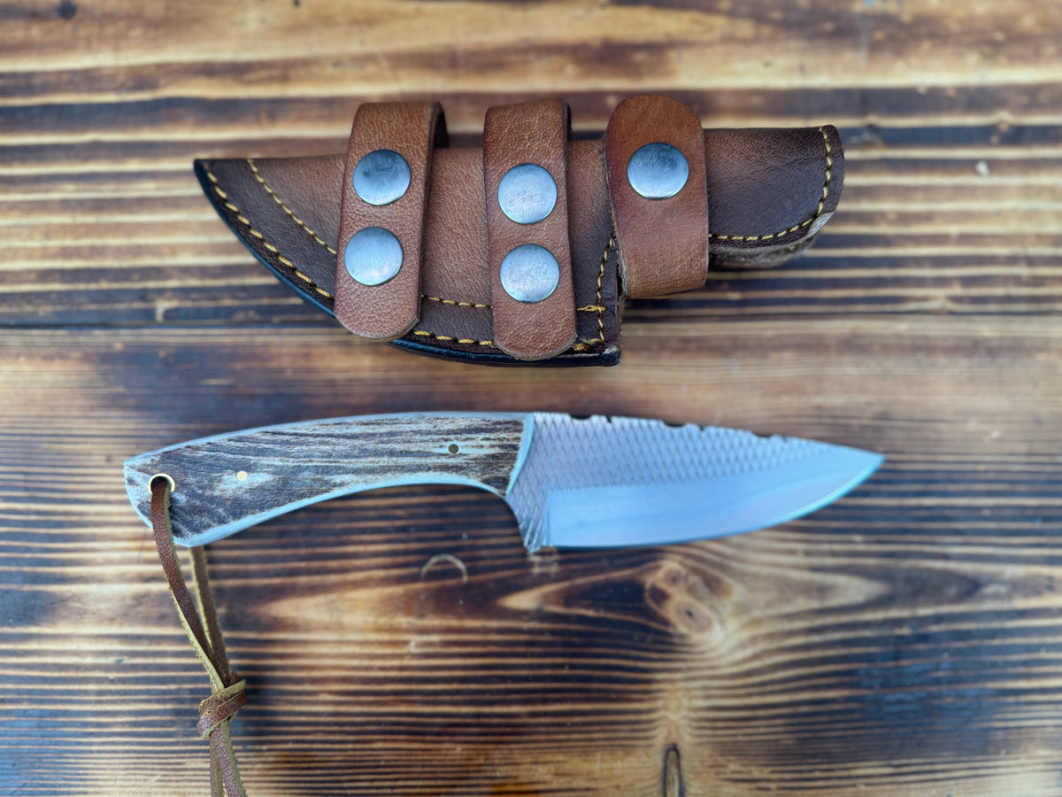 Deer Stag Handle File Rasp Knife