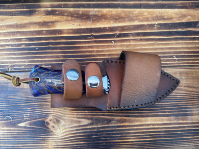 Dagger File Rasp Purple Pine Cone Handle Knife