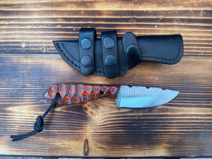 File Rasp Wood Etched Handle Knife