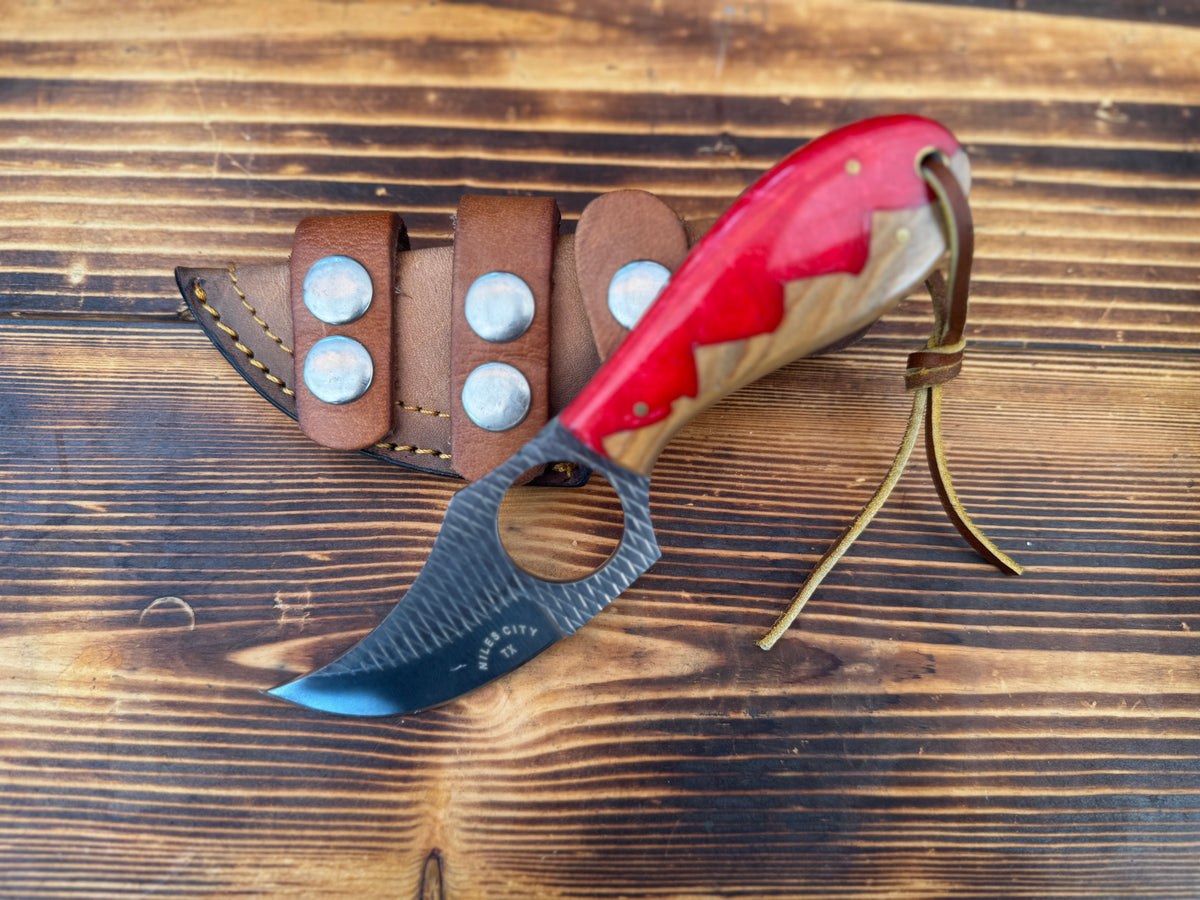Wood and Resin Handle File Rasp Knife