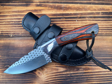 Layered Wood Handle File Rasp Knife