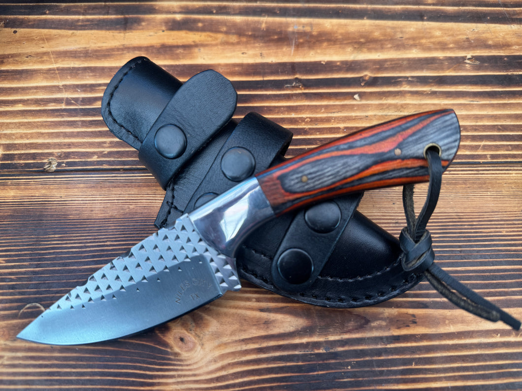 Layered Wood Handle File Rasp Knife