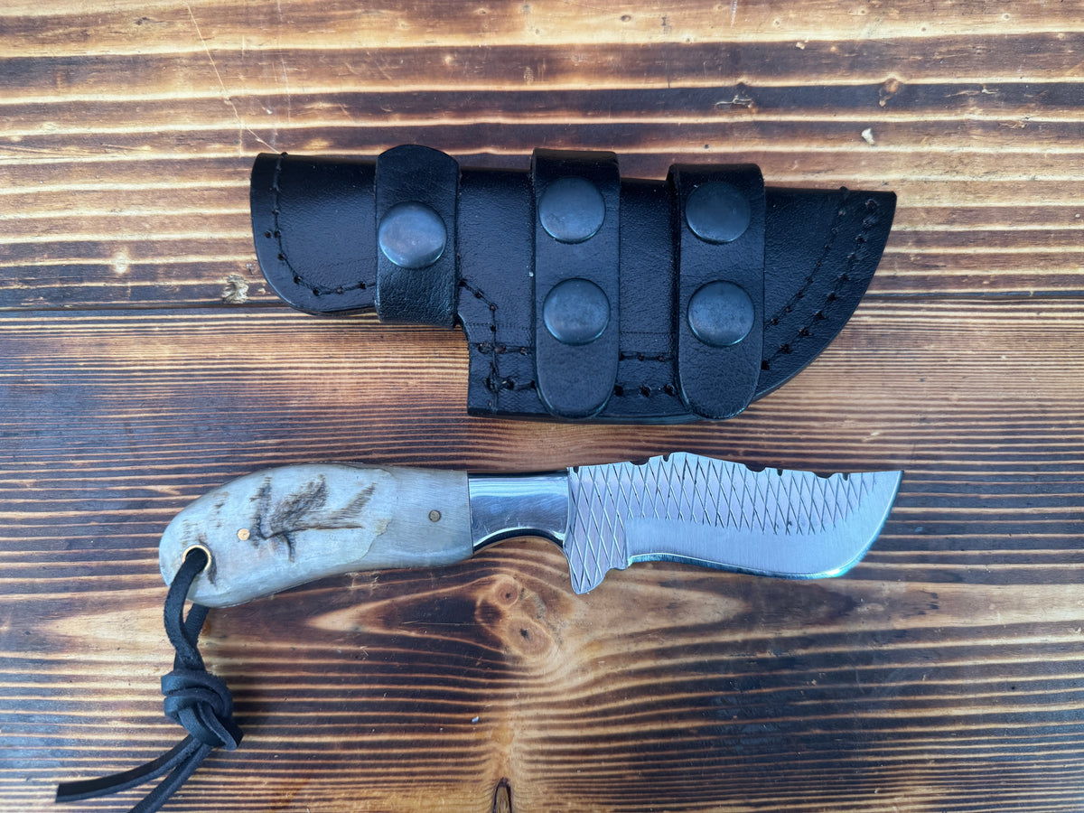 Ram Horn Handle File Rasp Knife